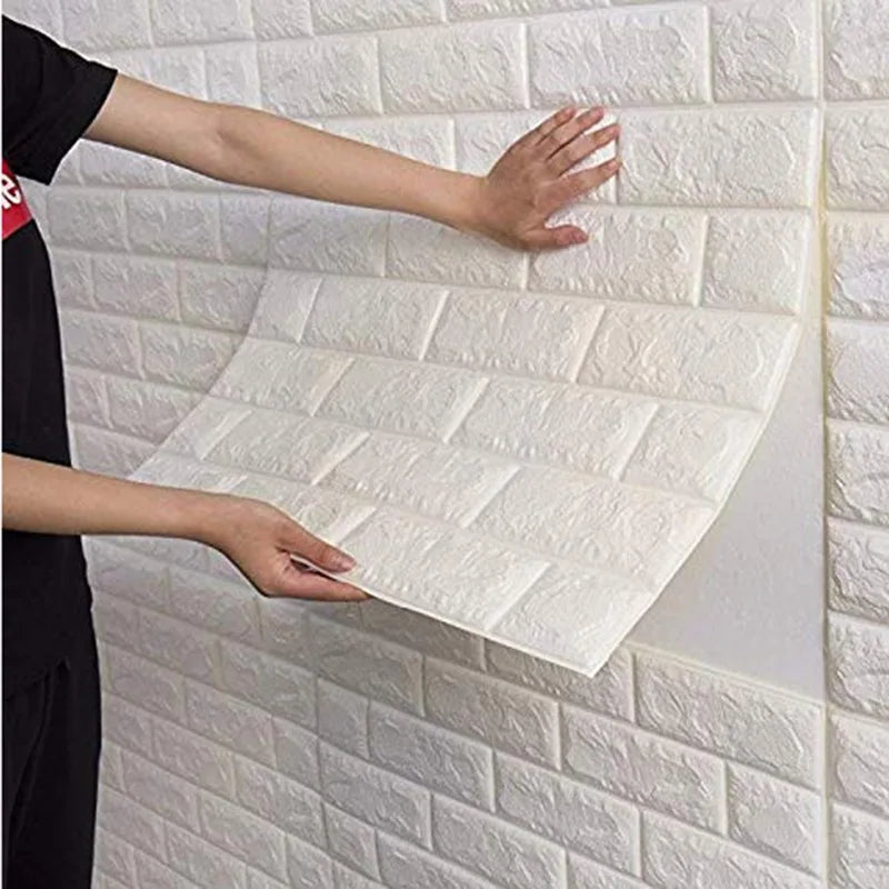 5-30pcs 35cm*30cm DIY Self-adhesive 3D Wall Stickers For Bedroom Waterproof Home Decor Background Foam Brick Wallpaper
