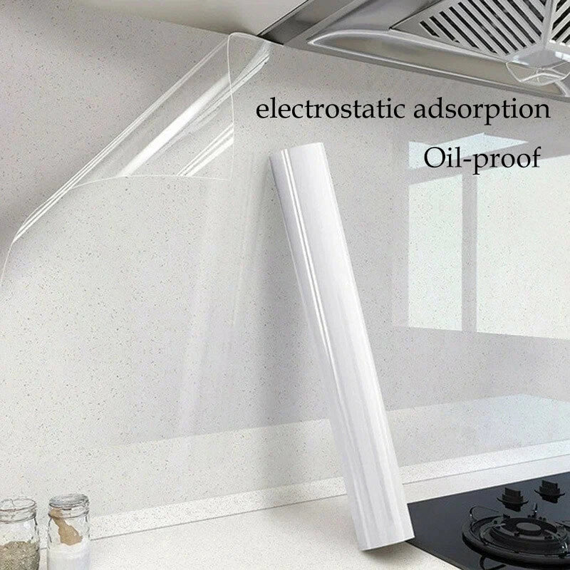 45cm transparent waterproof oil-proof and static-resistant wallpaper kitchen stove and cabinet anti-fouling sticker