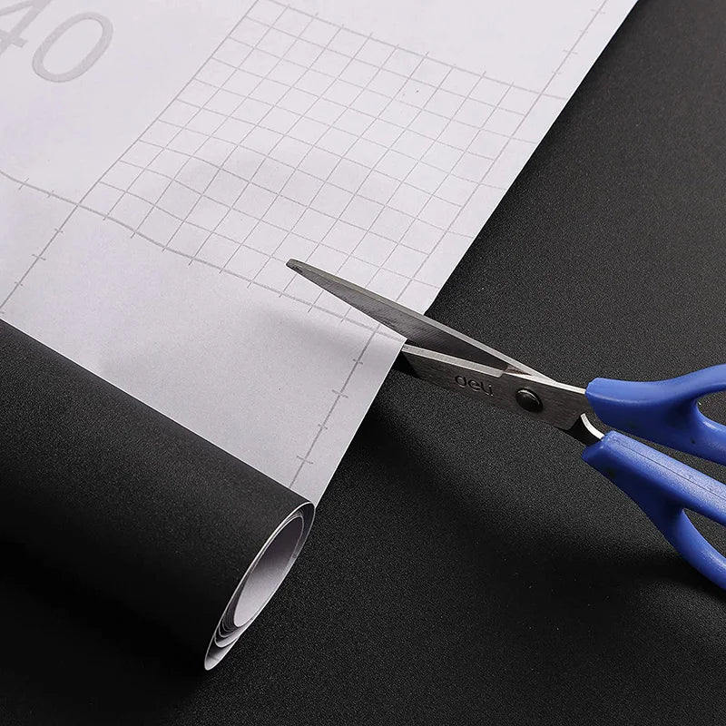 Solid Color Waterproof Wallpaper Room Self-adhesive Black White Wardrobe Kitchen Matte Furniture Wall Sticker,Customizable Width