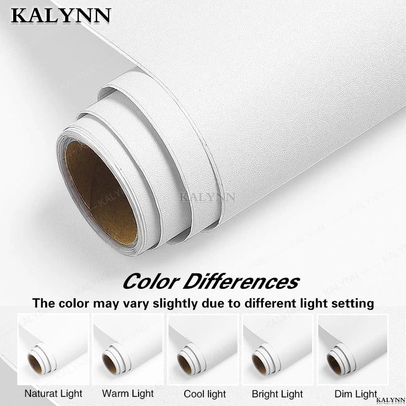 Solid Color Waterproof Wallpaper Room Self-adhesive Black White Wardrobe Kitchen Matte Furniture Wall Sticker,Customizable Width