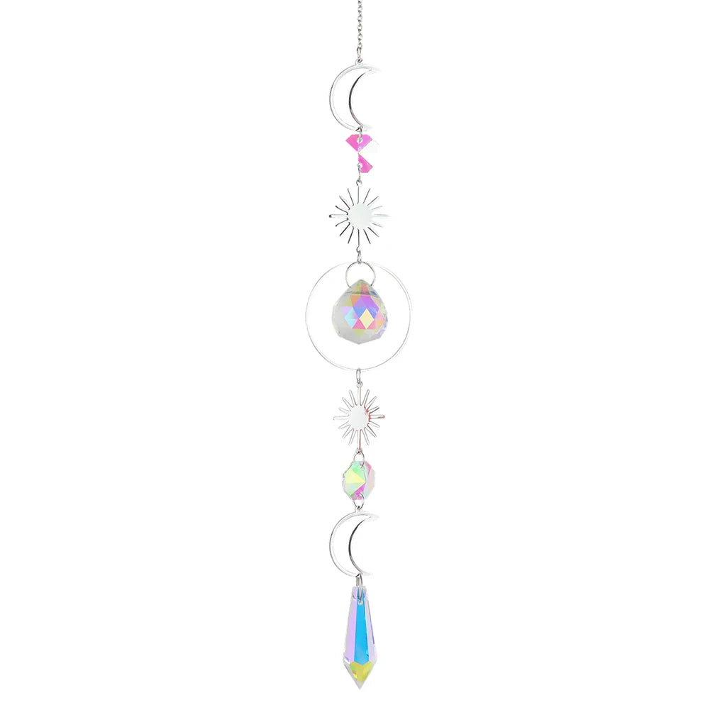 Crystal Wind Chime Crystal Wind Chimes Suncatcher Handmade Hanging Suncatcher with AB Coating Home Decor Gifts for Home Garden