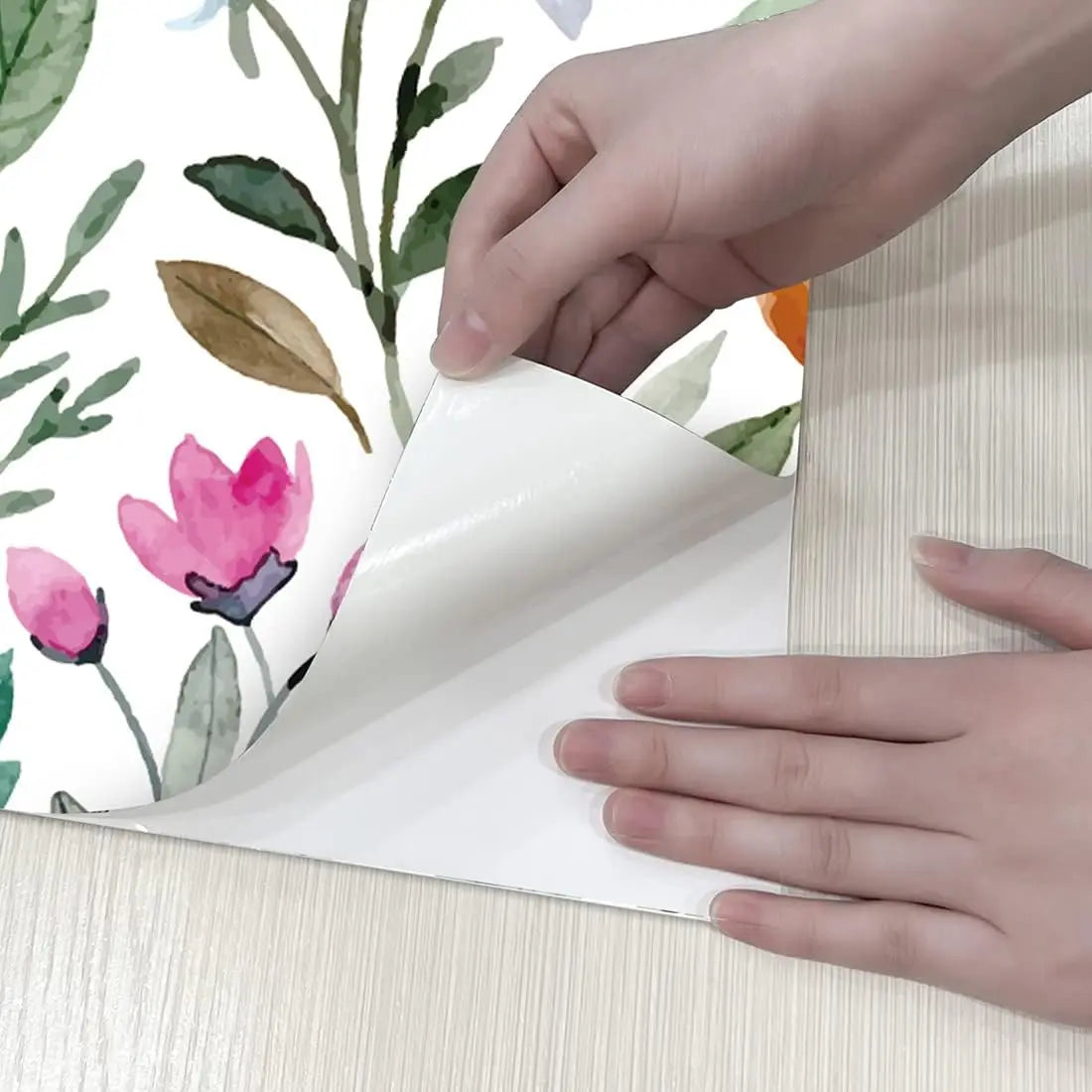 Colorful Floral Peel and Stick Wallpaper Flower Self Adhesive Wallpaper Removable Waterproof Contact Paper for Walls Cabinets