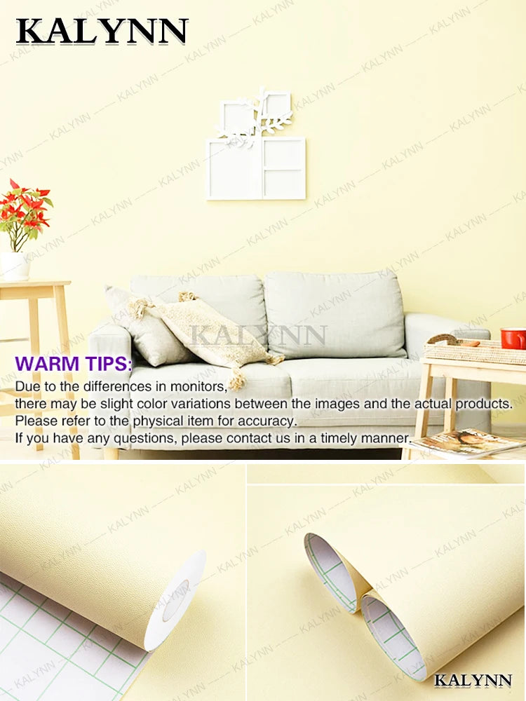 Solid Color Waterproof Wallpaper Room Self-adhesive Black White Wardrobe Kitchen Matte Furniture Wall Sticker,Customizable Width