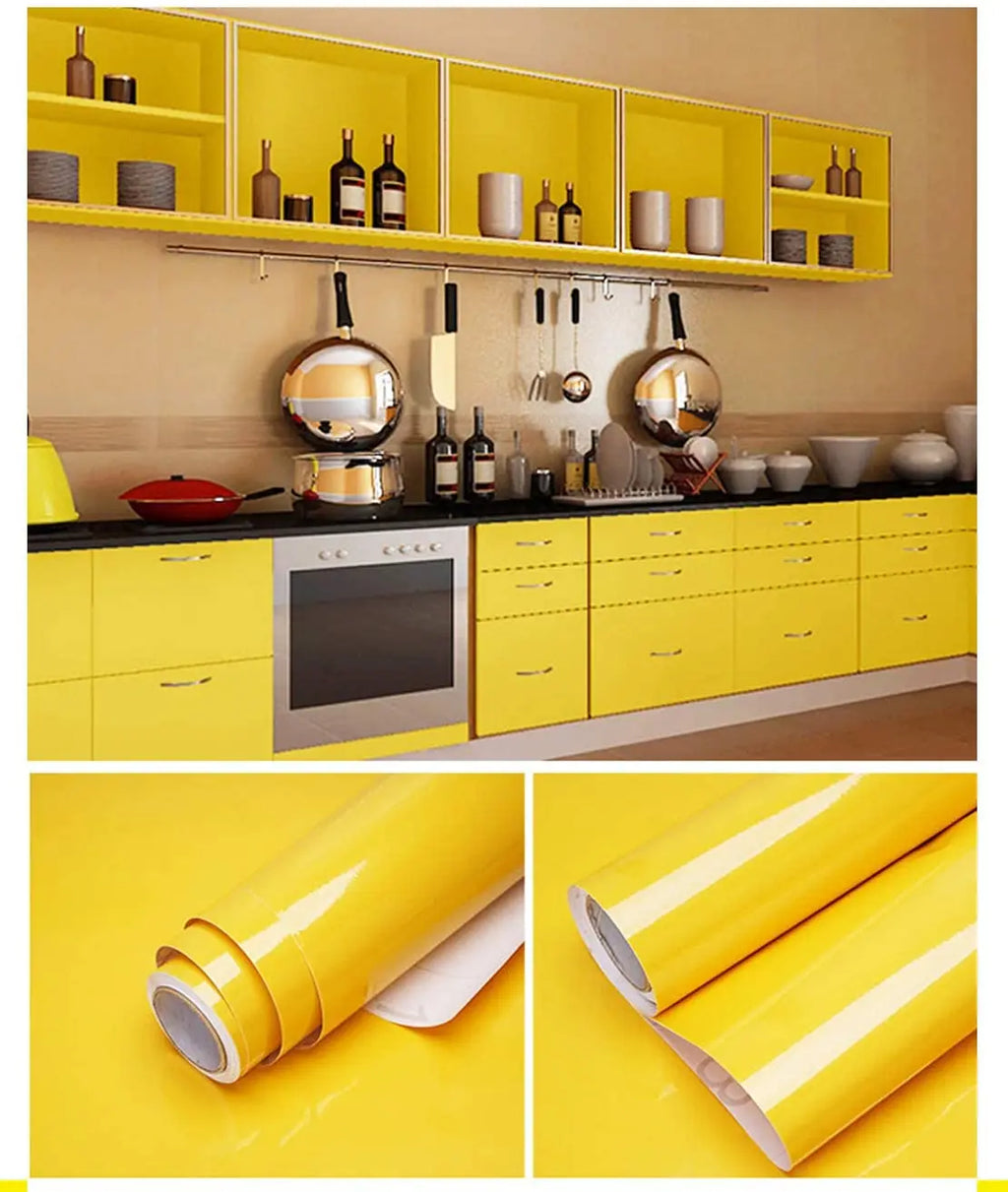 Solid Color Waterproof Wallpaper Room Self-adhesive Black White Wardrobe Kitchen Matte Furniture Wall Sticker,Customizable Width