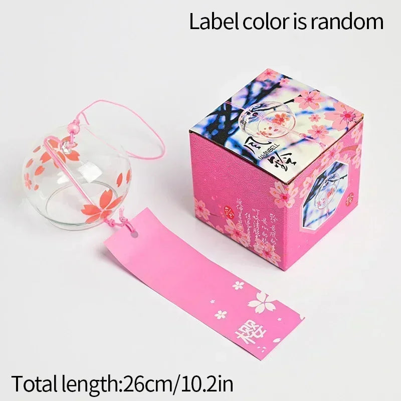 Japanese Wind Chime Handmade Sakura Wind Chimes Garden Decoration Outdoor Glass Furin Wall Hanging Home Decor Small Wind Bells