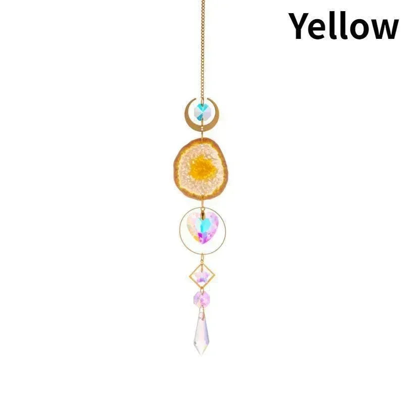 Suncatcher Crystal Sun and Moon Crystals Prism Rainbow Sun Catcher Garden Decoration Hanging Window Patio Ornament