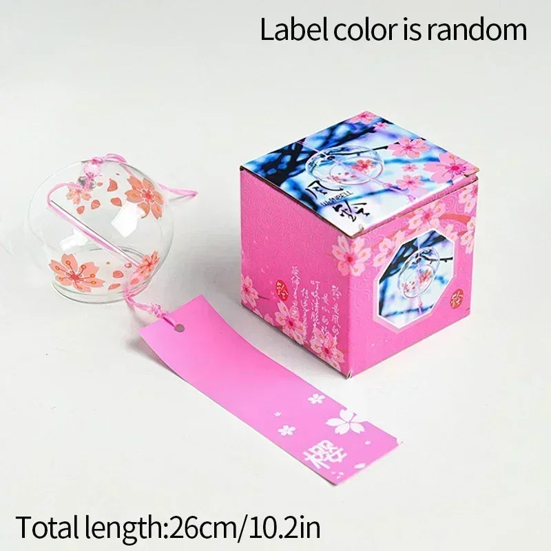 Japanese Wind Chime Handmade Sakura Wind Chimes Garden Decoration Outdoor Glass Furin Wall Hanging Home Decor Small Wind Bells