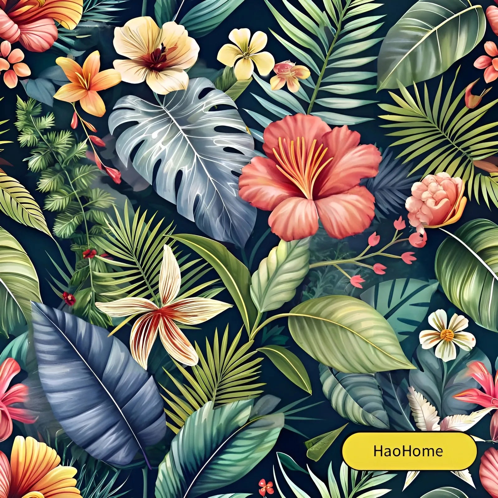 Tropical Palm Leaf Peel and Stick Wallpaper Floral Removable Contact Paper Boho Self Adhesive Wallpaper for Bedroom Bathroom