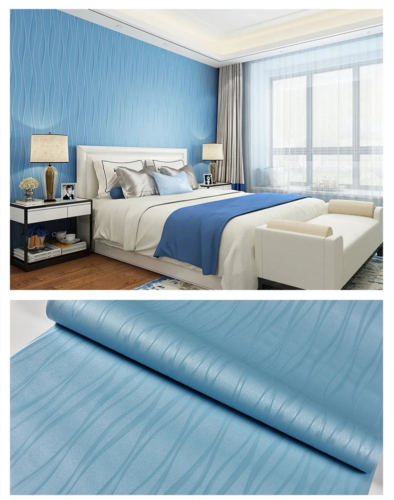 Self-adhesive Wallpaper Waterproof Solid Color Linen Pattern Living Room Bedroom Room Cabinet Decoration Sticker