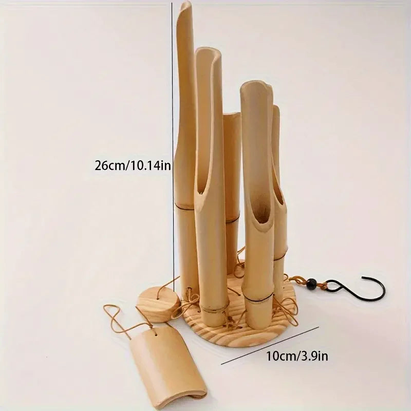 Handcrafted Bamboo Wind Chime- Calm and Deep Sound, Wall-Mounted Outdoor Decoration, Perfect Gift for Any Occasion