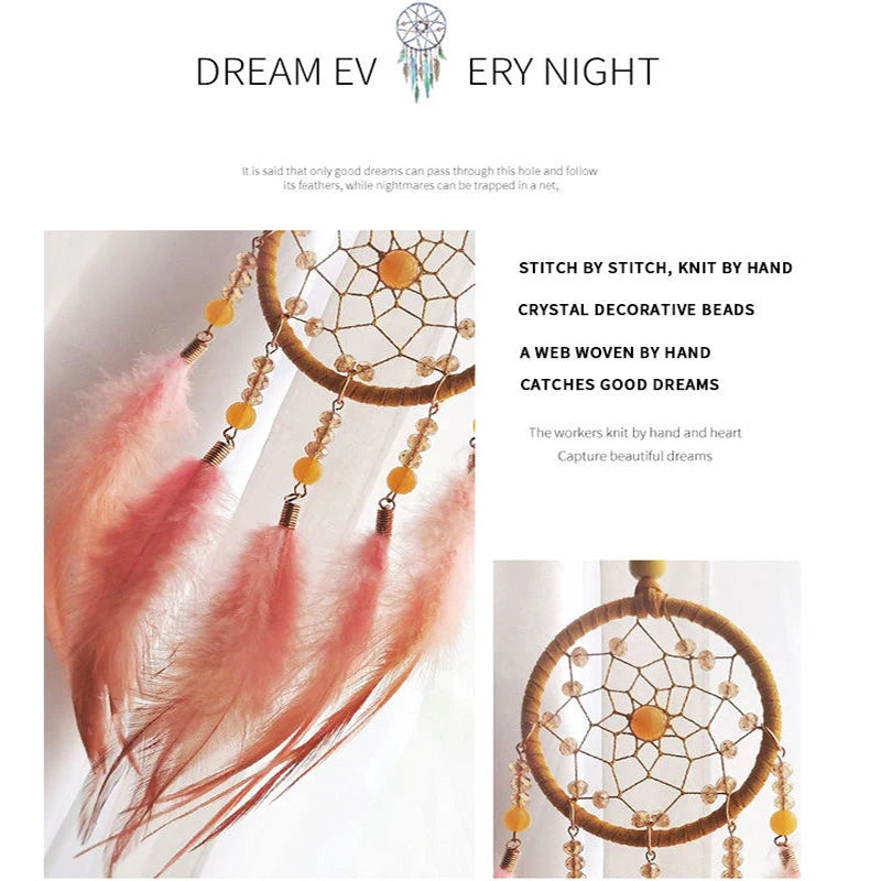 Creative Car Pendant Dream Catcher Forest Feather Wind Chime Decoration Valentine's Day Gift Girly Birthday Gift Home Decor