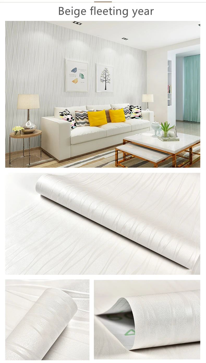 Self-adhesive Wallpaper Waterproof Solid Color Linen Pattern Living Room Bedroom Room Cabinet Decoration Sticker