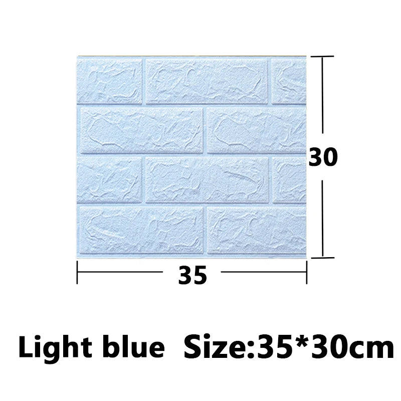 5-30pcs 35cm*30cm DIY Self-adhesive 3D Wall Stickers For Bedroom Waterproof Home Decor Background Foam Brick Wallpaper