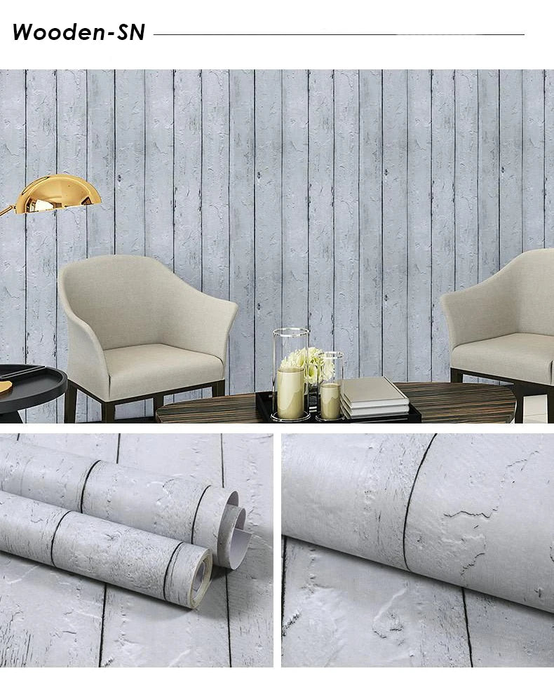 Vinyl Self-adhesive Waterproof Wood Wallpapers Wall Stickers for Wall in Rolls Furniture Renovation Film Bedroom Home Decor PVC