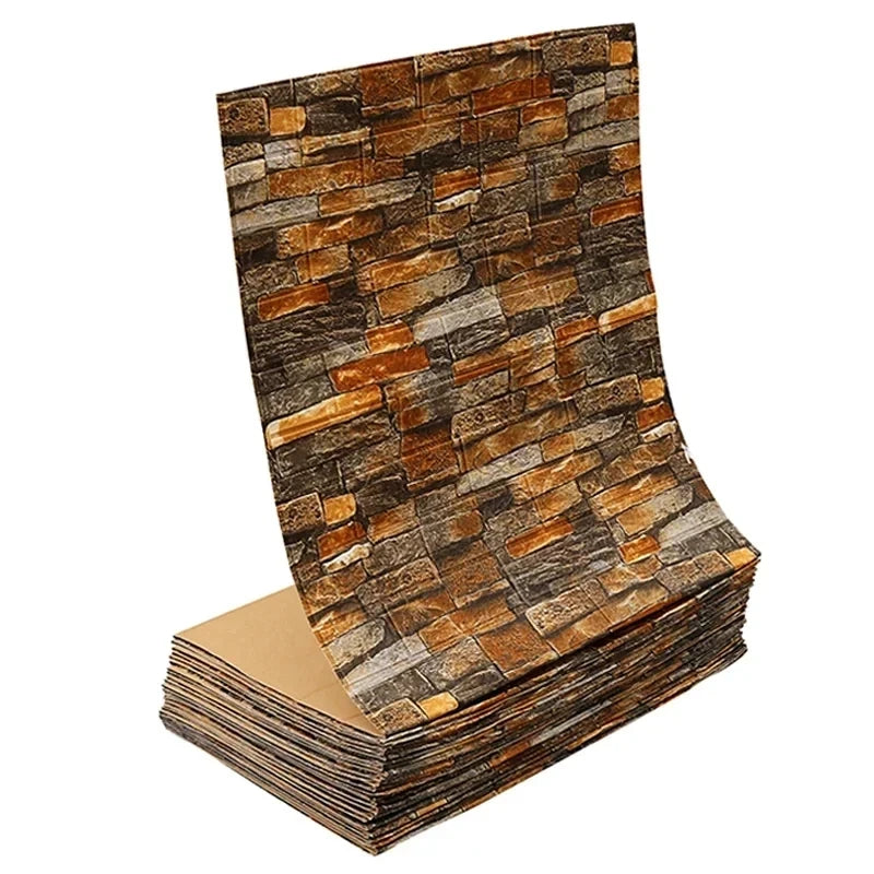 70cmx1/5/10m 3D Wallpaper Decoration Self-adhesive Antique Foam Brick Wallpaper Living Room Bedroom Waterproof 3D Wall Sticker