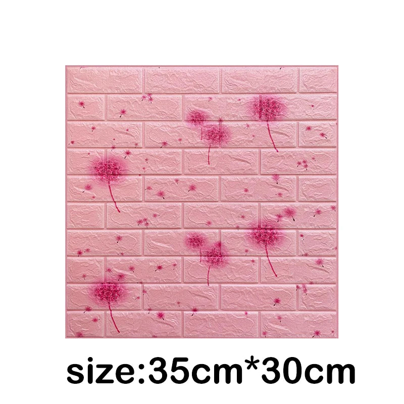 5-30pcs 35cm*30cm DIY Self-adhesive 3D Wall Stickers For Bedroom Waterproof Home Decor Background Foam Brick Wallpaper