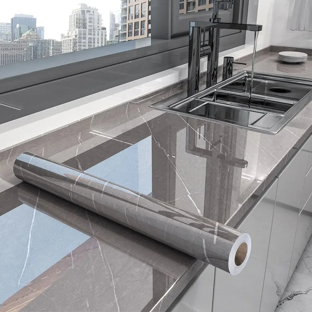 60cm/80cm Marble Self Adhesive Wallpaper Peel and Stick Wallpaper Kitchen Bathroom Contact Paper Modern Waterproof Wall Stickers