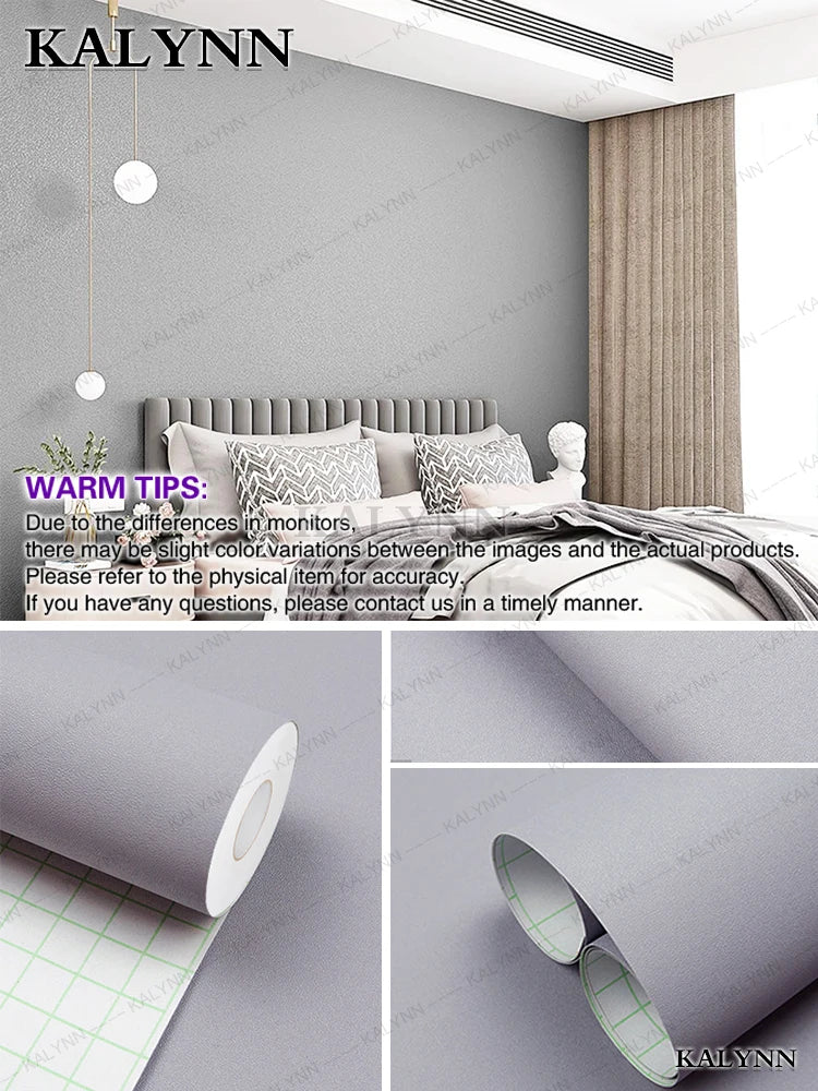 Solid Color Waterproof Wallpaper Room Self-adhesive Black White Wardrobe Kitchen Matte Furniture Wall Sticker,Customizable Width