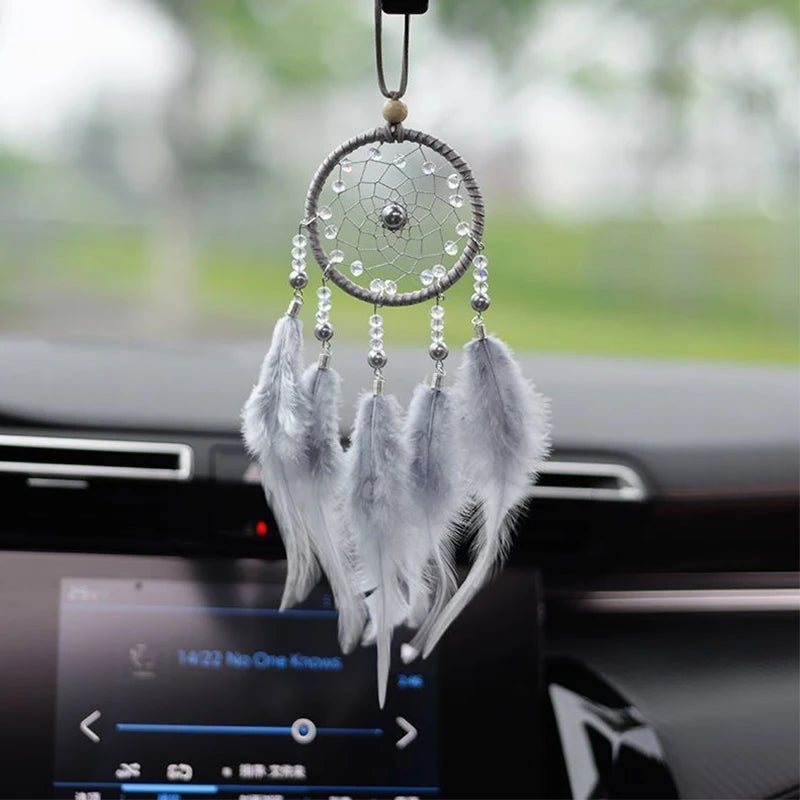 Creative Car Pendant Dream Catcher Forest Feather Wind Chime Decoration Valentine's Day Gift Girly Birthday Gift Home Decor