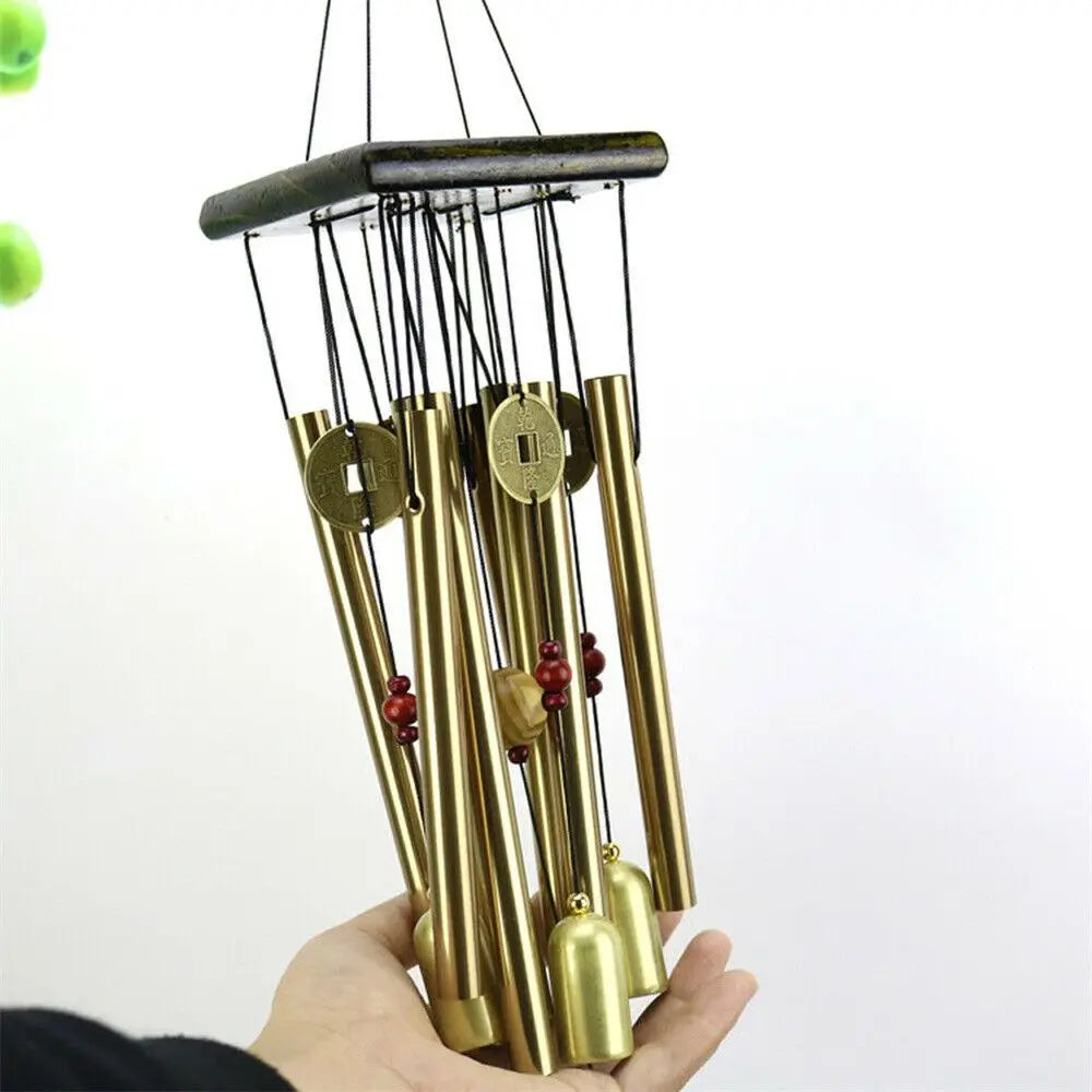 Large Wind Copper Bells Chimes Garden Yard Home Tubes Ornament Decor Outdoor