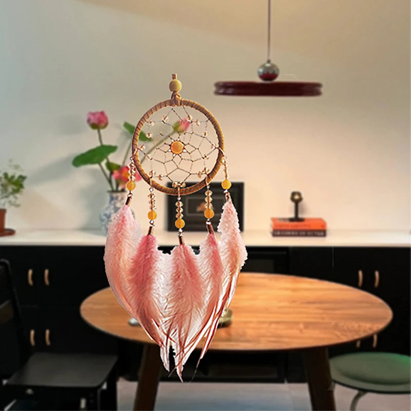 Creative Car Pendant Dream Catcher Forest Feather Wind Chime Decoration Valentine's Day Gift Girly Birthday Gift Home Decor