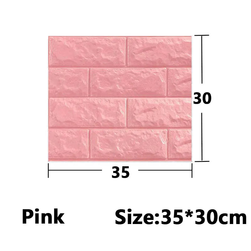 5-30pcs 35cm*30cm DIY Self-adhesive 3D Wall Stickers For Bedroom Waterproof Home Decor Background Foam Brick Wallpaper