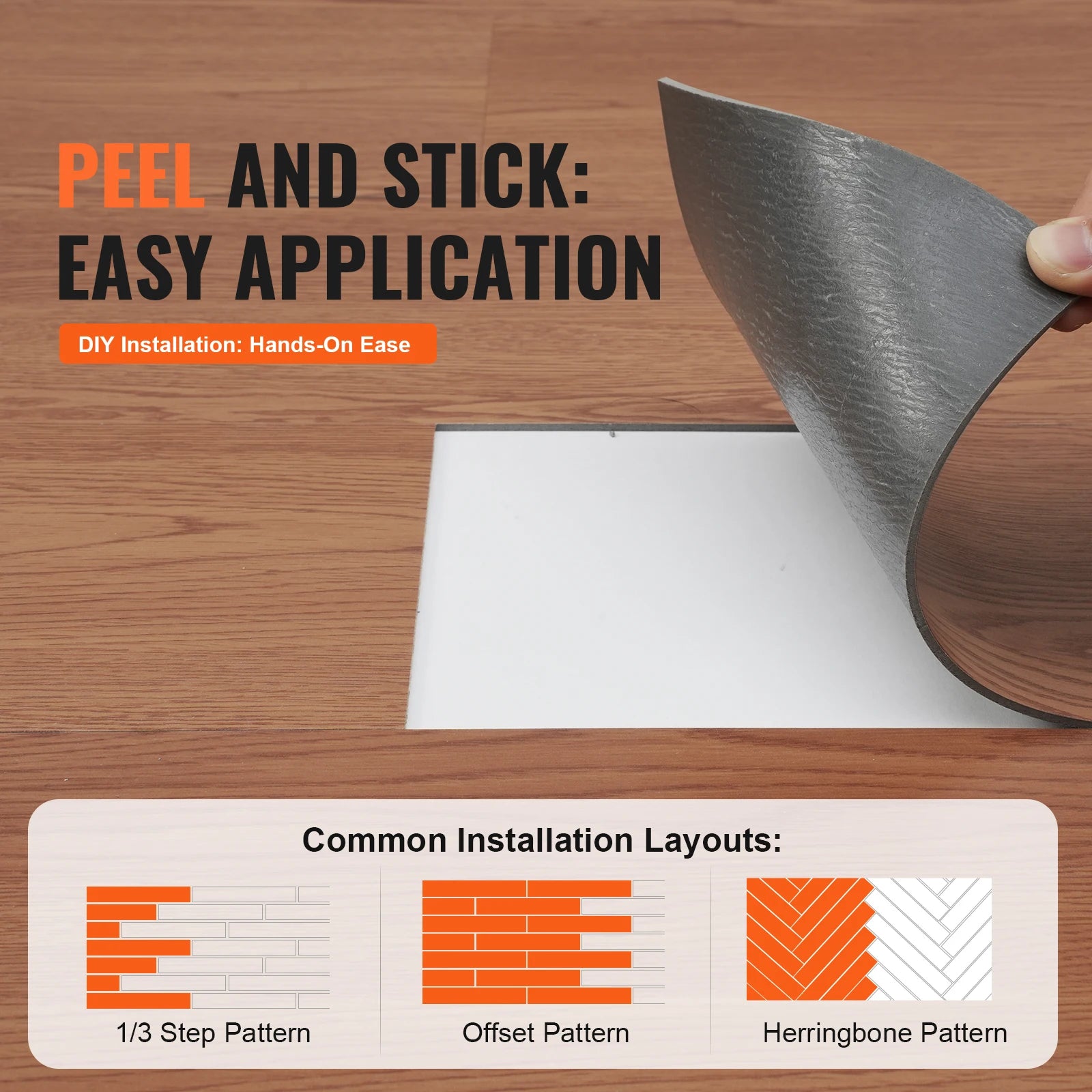 SucceBuy Self Adhesive Vinyl Floor Tiles 20 Tiles 0.62mm Thick Peel & Stick Light Gray Wood Grain DIY Flooring for Kitchen Decor