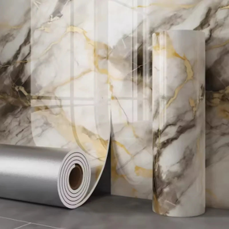 1 roll marble thick foam bedroom wallpaper imitation ceramic tile self-adhesive wallpaper bathroom waterproof wall sticker