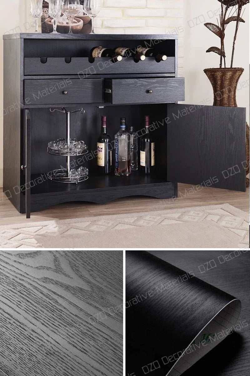 Solid Color Waterproof Wallpaper Room Self-adhesive Black White Wardrobe Kitchen Matte Furniture Wall Sticker,Customizable Width