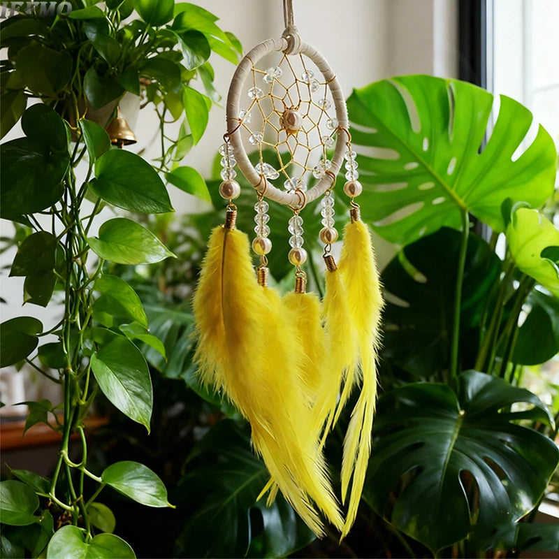 Creative Car Pendant Dream Catcher Forest Feather Wind Chime Decoration Valentine's Day Gift Girly Birthday Gift Home Decor