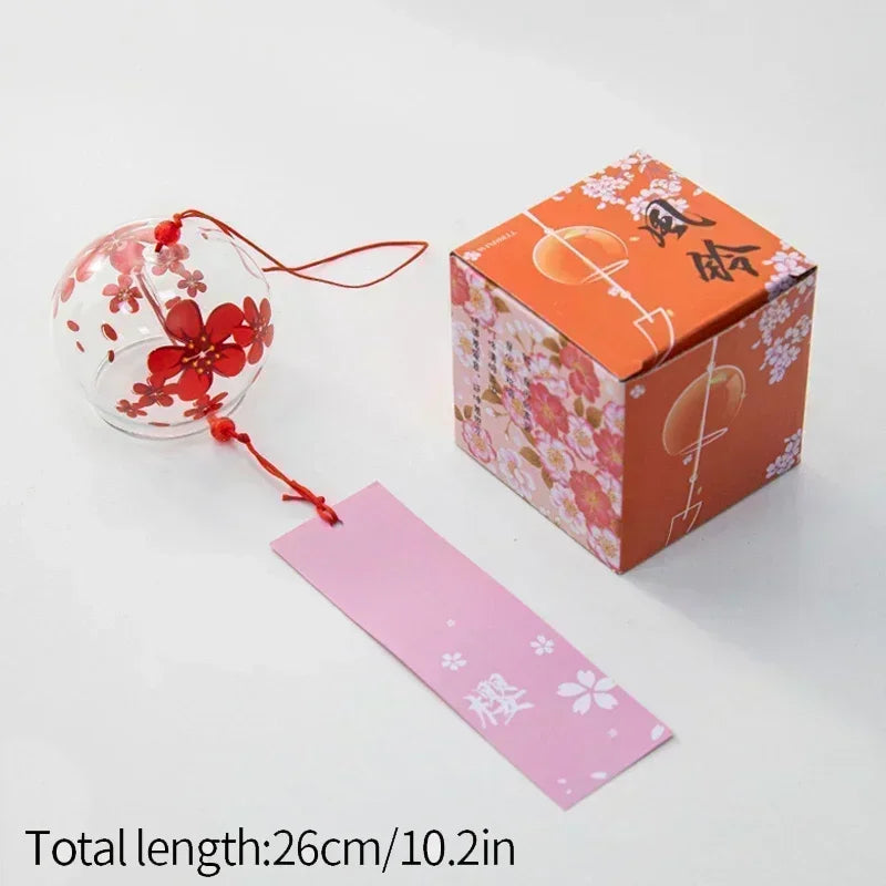 Japanese Wind Chime Handmade Sakura Wind Chimes Garden Decoration Outdoor Glass Furin Wall Hanging Home Decor Small Wind Bells
