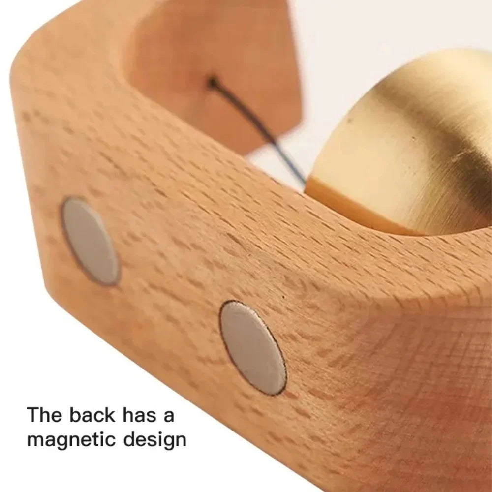 Vintage Magnetic Wood Doorbell Chime Hanging Wind Chimes Copper Bell Walnut Doorbell Vintage Door Bell Home Decorations