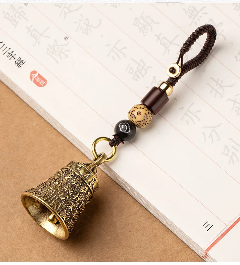 Small Prajna Buddha Heart Sutra retro ancestral style wind chime, Buddha bell, peace bell pendant