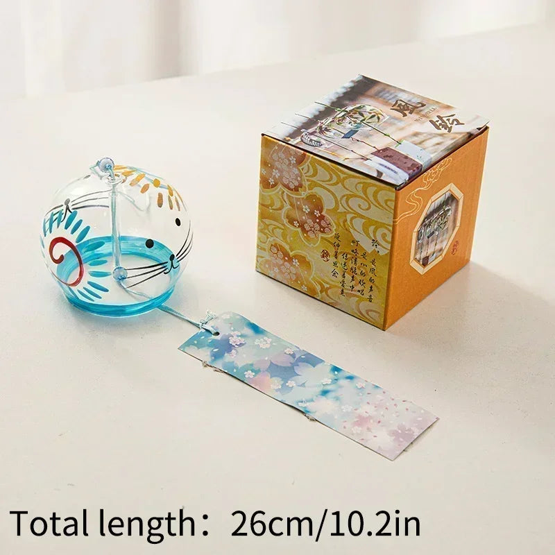 Japanese Wind Chime Handmade Sakura Wind Chimes Garden Decoration Outdoor Glass Furin Wall Hanging Home Decor Small Wind Bells