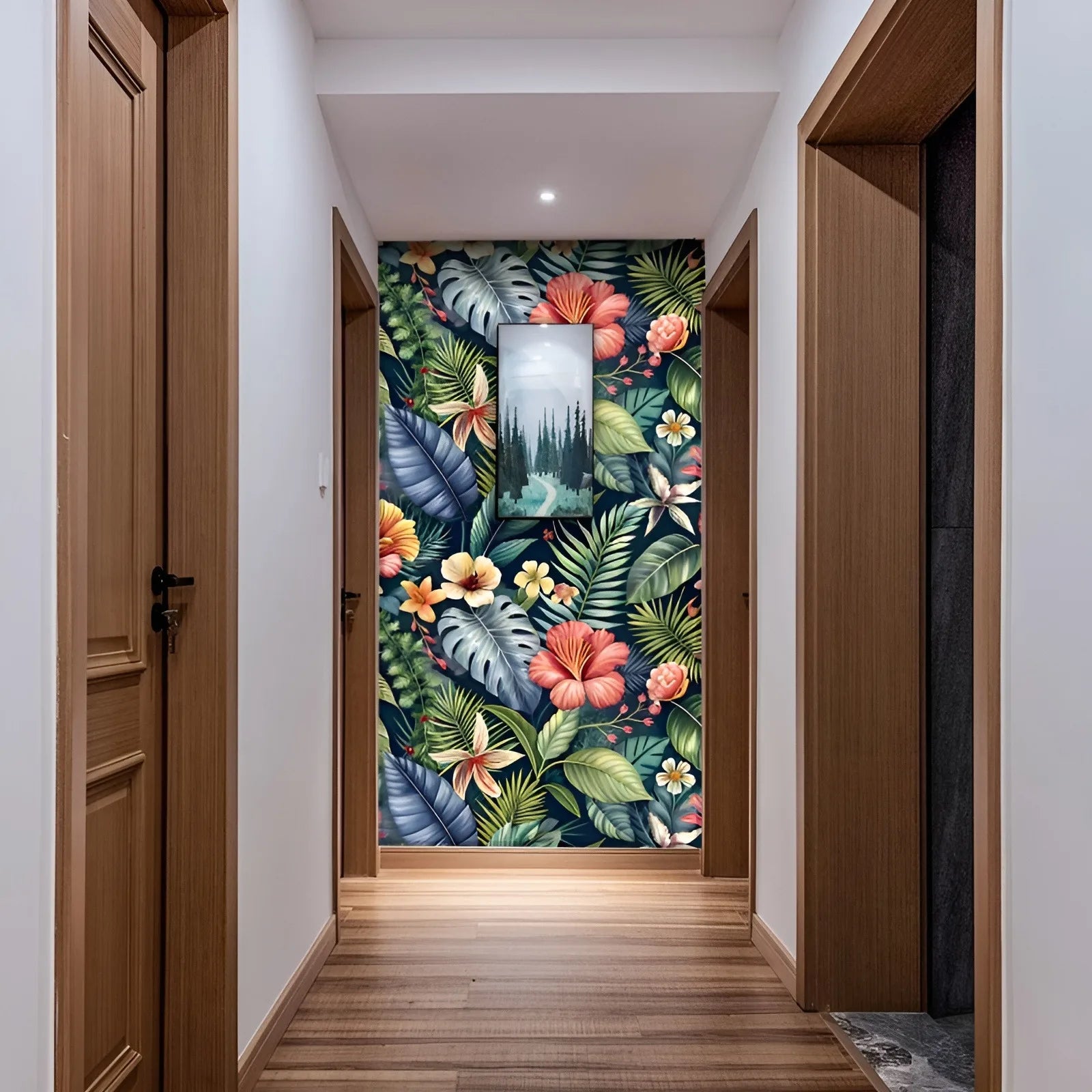 Tropical Palm Leaf Peel and Stick Wallpaper Floral Removable Contact Paper Boho Self Adhesive Wallpaper for Bedroom Bathroom