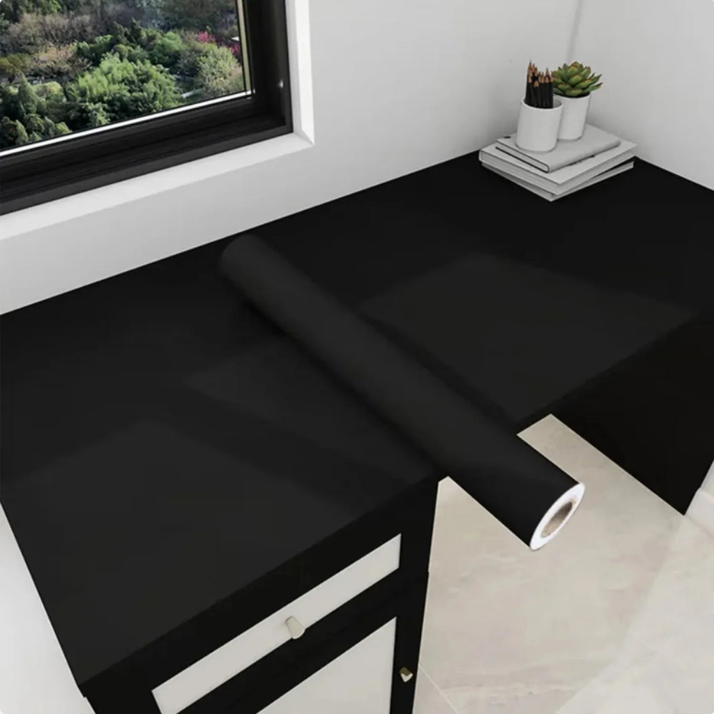 Waterpoof Matte Solid Wallpaper Black Vinyl Self-Adhesive Stickers for Wall Furniture Livingroom Contact Paper Home Decor