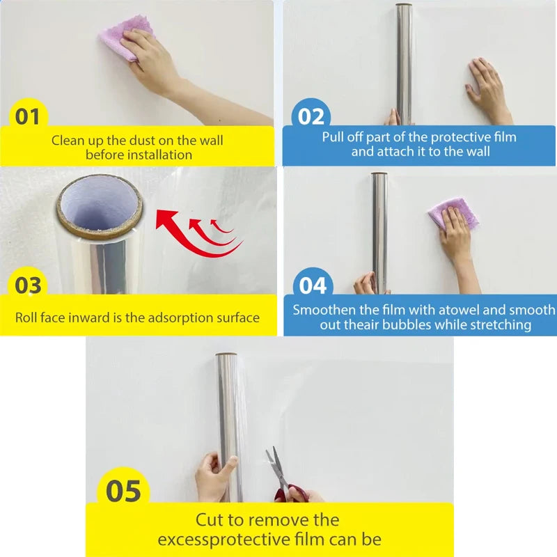 45cm transparent waterproof oil-proof and static-resistant wallpaper kitchen stove and cabinet anti-fouling sticker