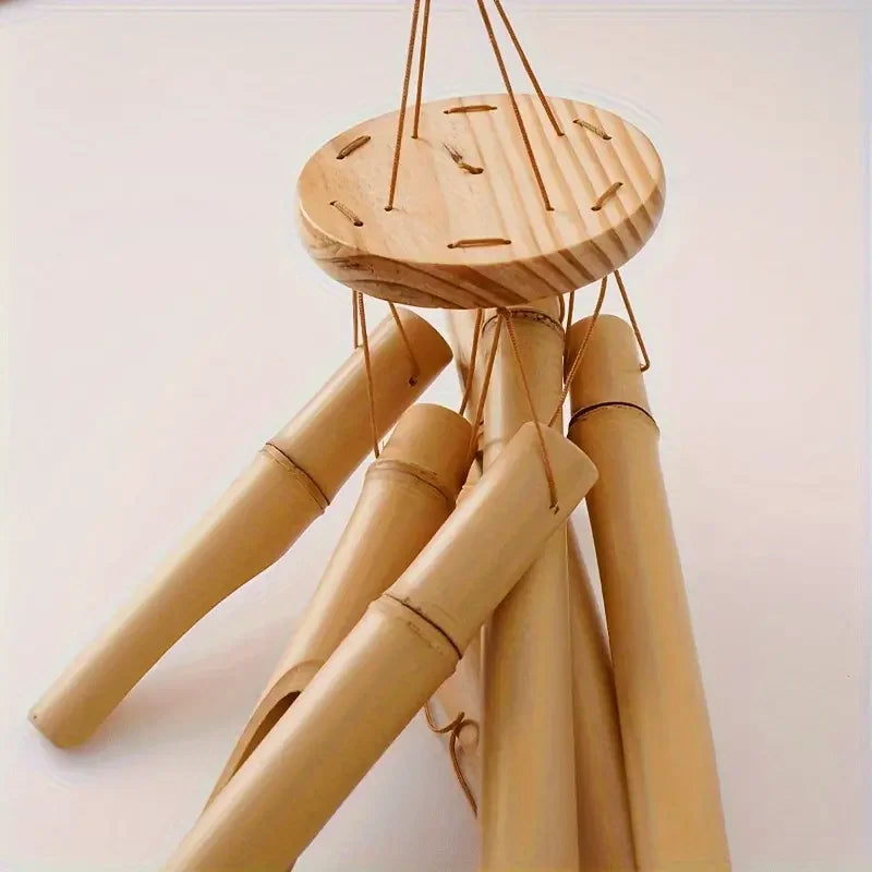 Handcrafted Bamboo Wind Chime- Calm and Deep Sound, Wall-Mounted Outdoor Decoration, Perfect Gift for Any Occasion