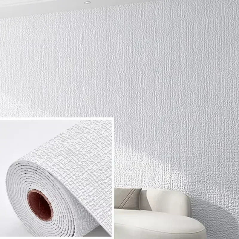 Foam 3D Linen Wall Stickers Colorul Thickened Moisture-proof Wallpaper Home Decor Living Room Decoration Waterproof Wallpaper