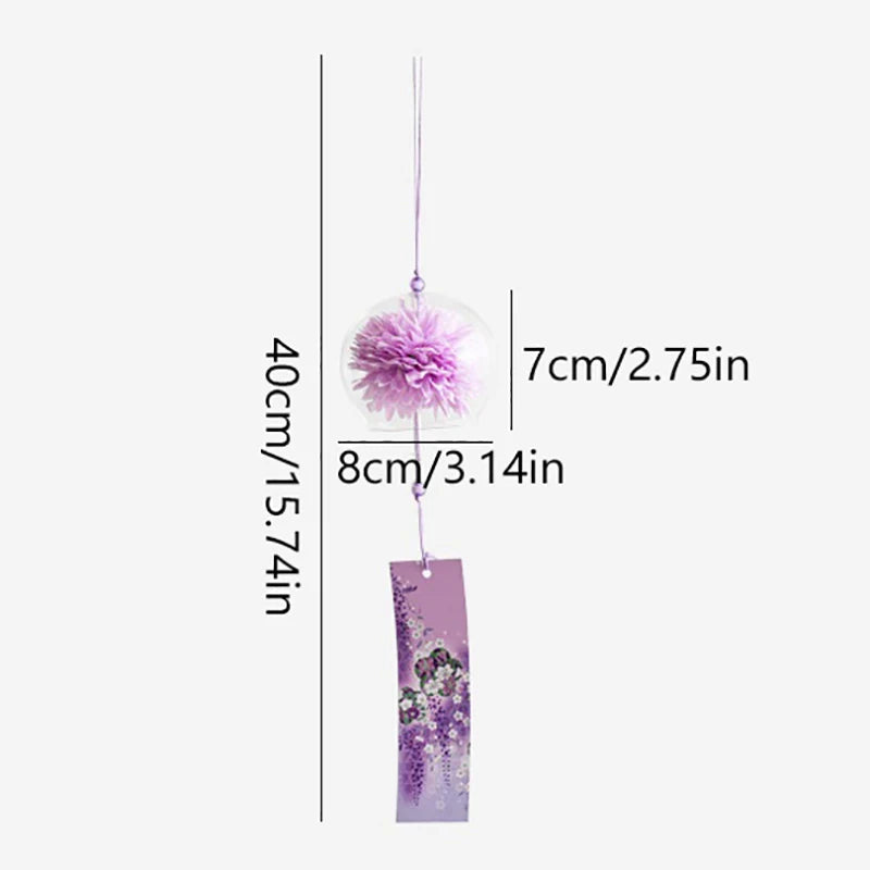 1PC Wind Bell Japan Wind Chimes Handmade Glass Furin Spa Kitchen Office Decor Japanese Room Decor For Home Decoration Party