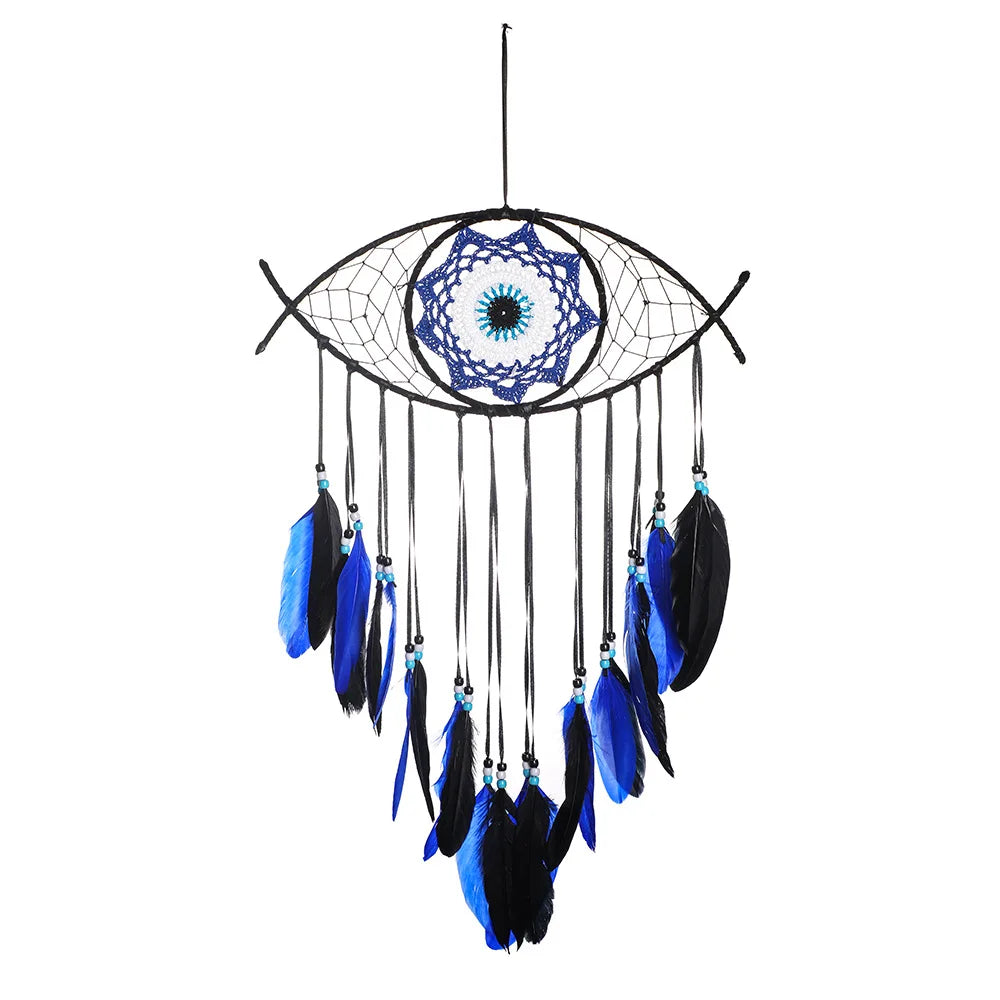 1PC Home Decoration Dream Catcher Wall Hanging Devil's Eye Colored Feathers Room Decoration Dream Catcher Wind Chimes Pendant