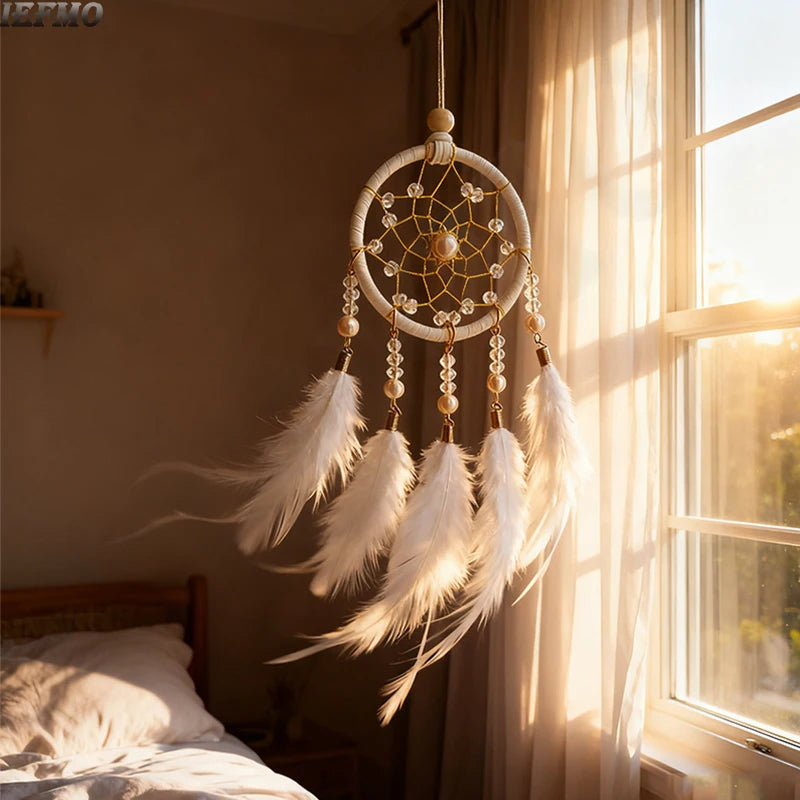 Creative Car Pendant Dream Catcher Forest Feather Wind Chime Decoration Valentine's Day Gift Girly Birthday Gift Home Decor