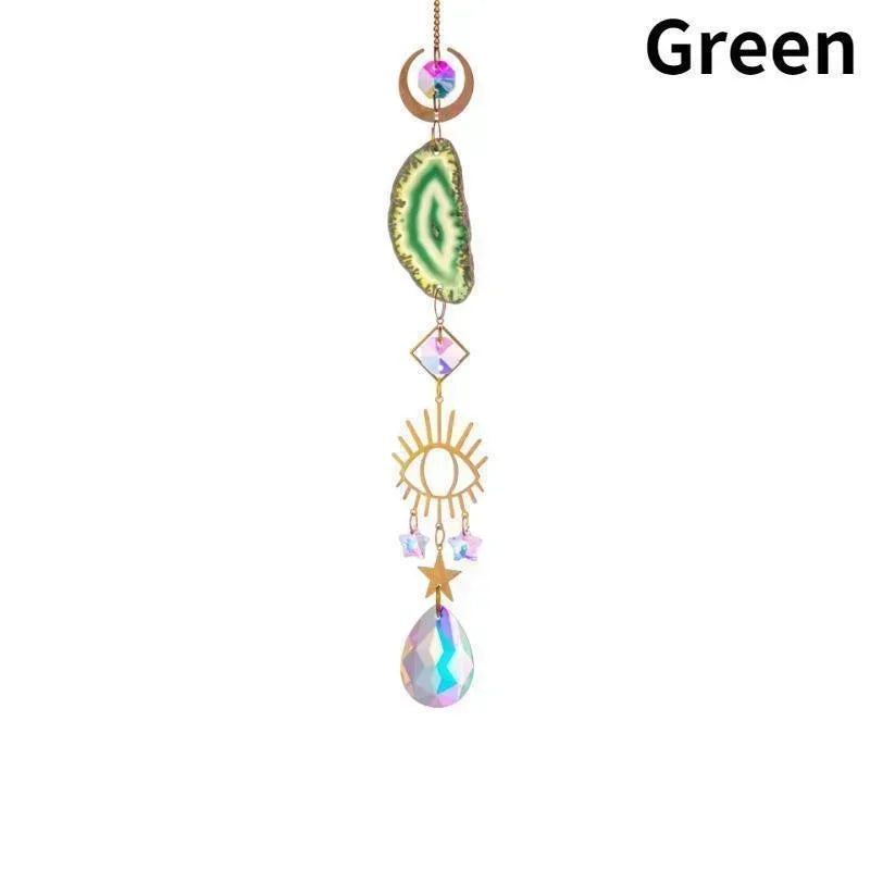 Suncatcher Crystal Sun and Moon Crystals Prism Rainbow Sun Catcher Garden Decoration Hanging Window Patio Ornament