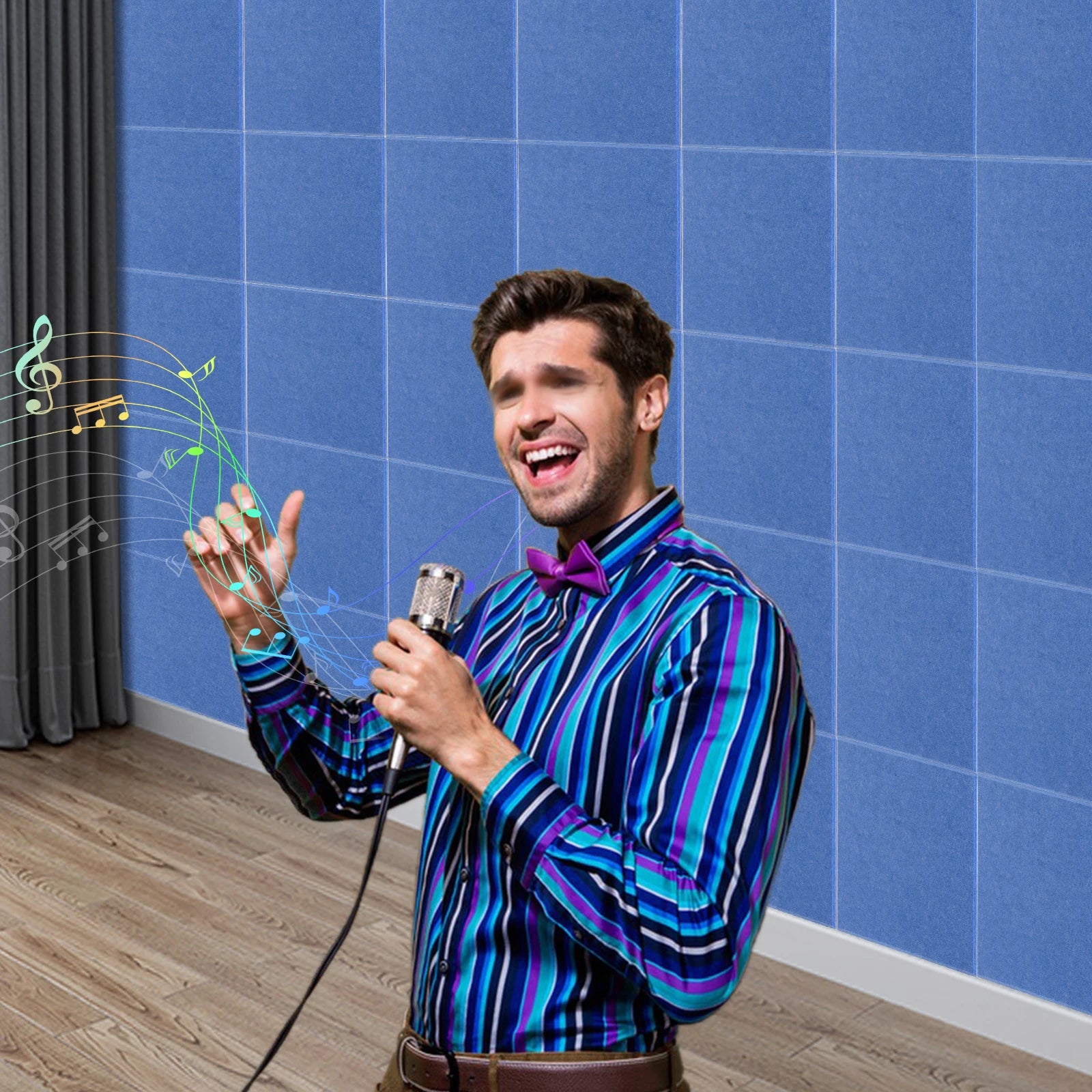 18-Pack Acoustic Panels High-Density Soundproofing Wall Panels, Acoustic Treatment Panels for Wall Decoration