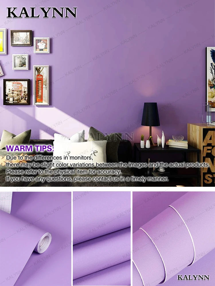 Solid Color Waterproof Wallpaper Room Self-adhesive Black White Wardrobe Kitchen Matte Furniture Wall Sticker,Customizable Width