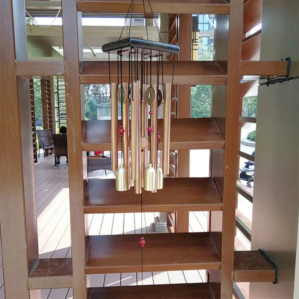 Large Wind Copper Bells Chimes Garden Yard Home Tubes Ornament Decor Outdoor