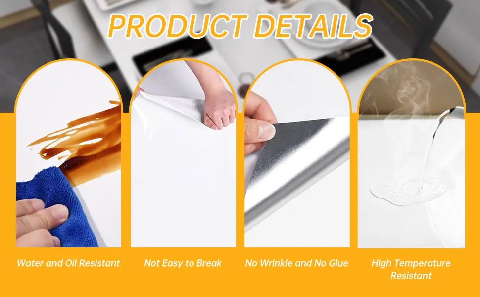 Kitchen countertop marble wallpaper PVC self-adhesive renovation wall stickers kitchen cabinet wall peel and stick stickers