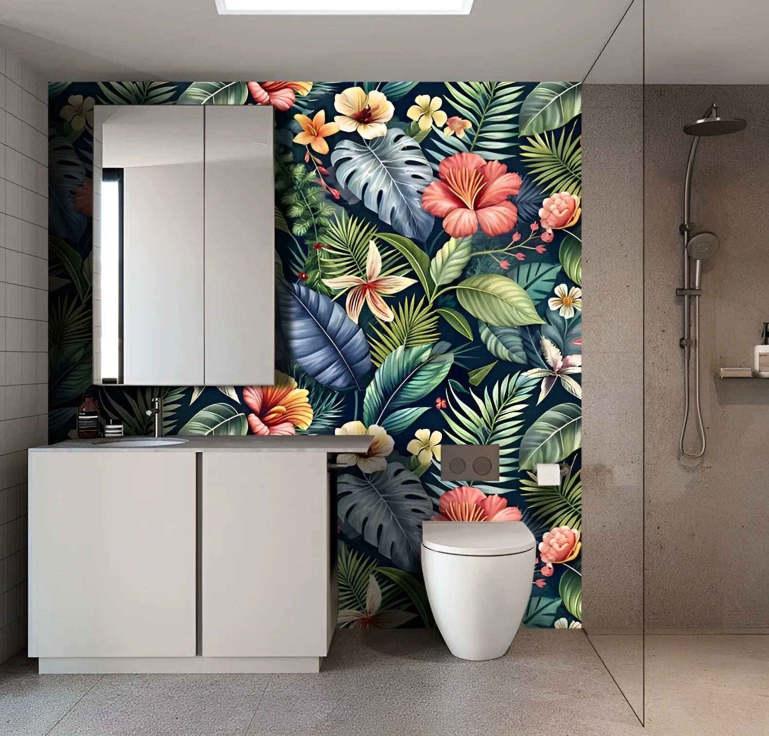 Tropical Palm Leaf Peel and Stick Wallpaper Floral Removable Contact Paper Boho Self Adhesive Wallpaper for Bedroom Bathroom