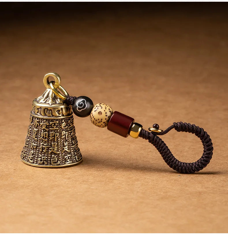 Small Prajna Buddha Heart Sutra retro ancestral style wind chime, Buddha bell, peace bell pendant