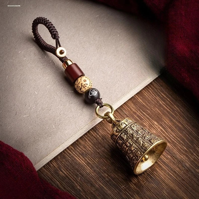 Small Prajna Buddha Heart Sutra retro ancestral style wind chime, Buddha bell, peace bell pendant